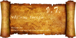 Váray Tercia névjegykártya